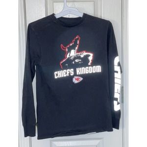 Men’s Majestic Kansas City Chiefs “Chiefs Kingdom” Long Sleeve Black Shirt Small